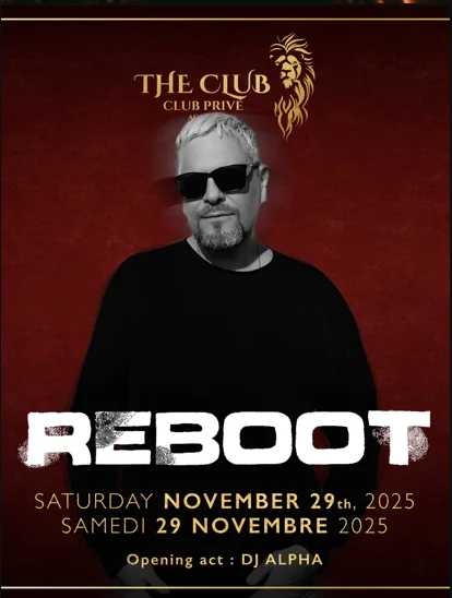 Official The Club flyer portrait identifying Reboot as Frank Heinrich